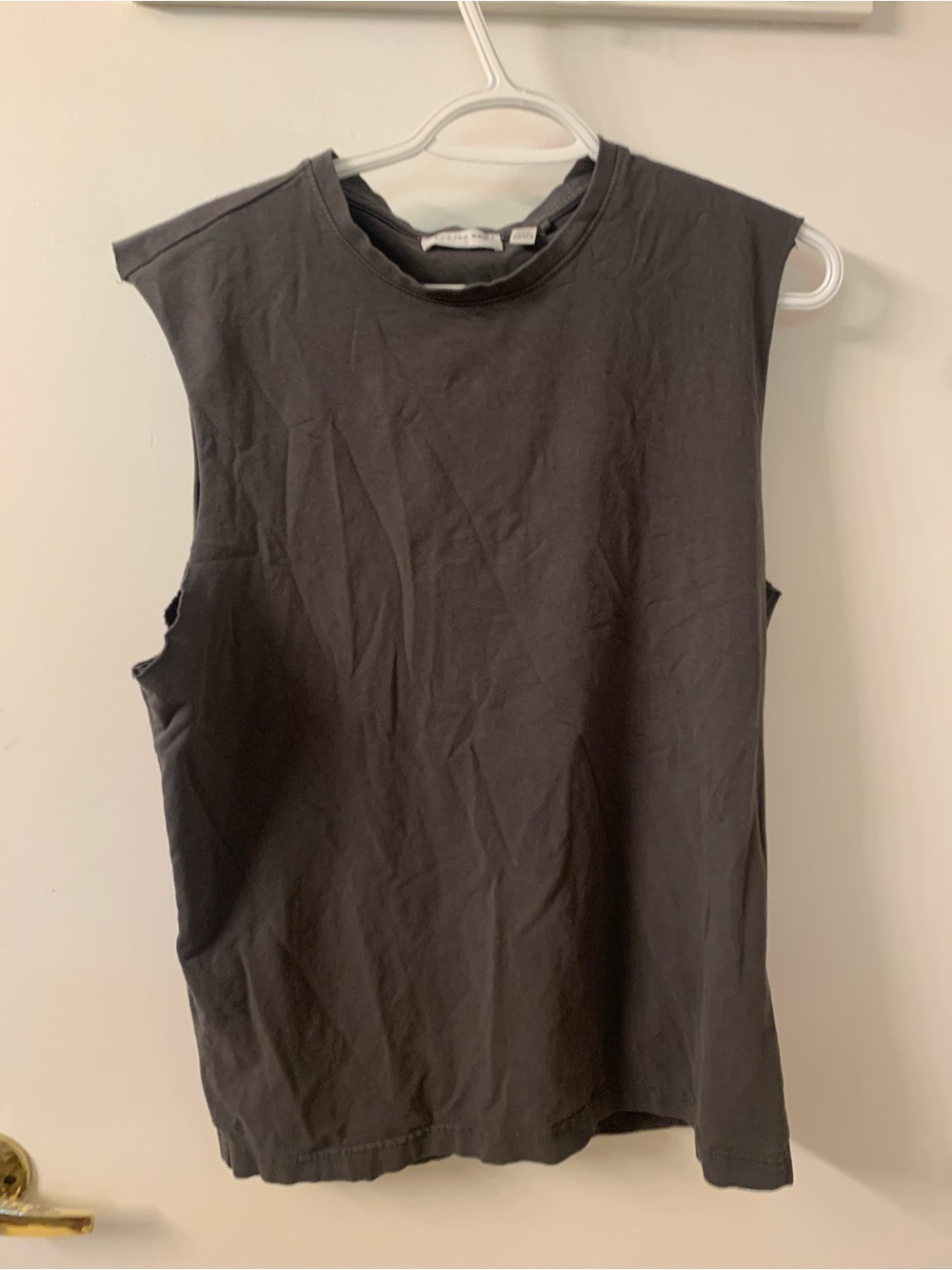 Sleeveless Muscle Tank Top in Charcoal - Unbranded